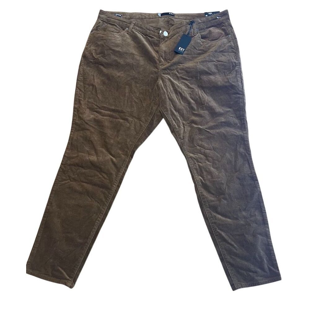 NWT Kut From The Kloth Diana Plus Corduroy Skinny Pants Size 24W Brown